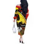 Dragons Rugby ANZAC Day Off The Shoulder Long Sleeve Dress Saints Rosemary Starry Night