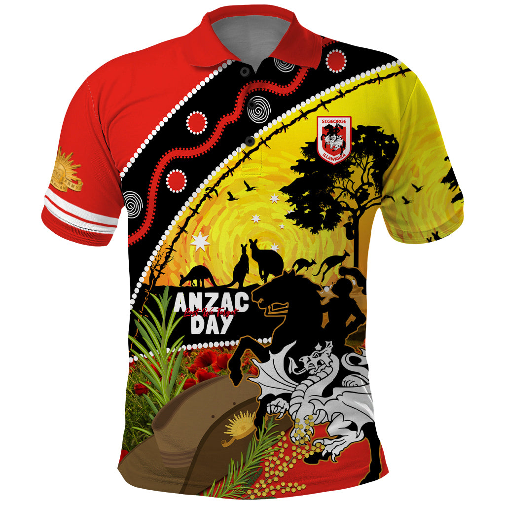 Dragons Rugby ANZAC Day Polo Shirt Saints Rosemary Starry Night