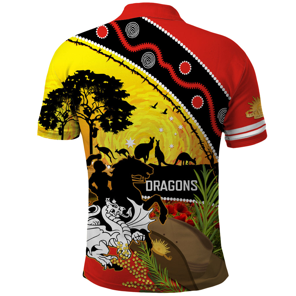 Dragons Rugby ANZAC Day Polo Shirt Saints Rosemary Starry Night