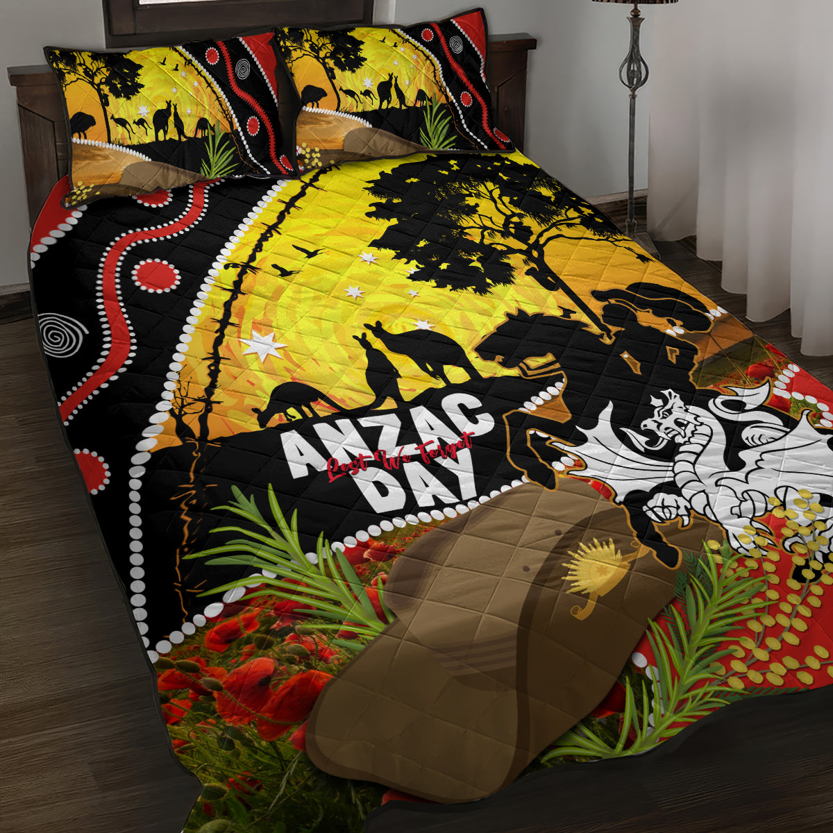 Dragons Rugby ANZAC Day Quilt Bed Set Saints Rosemary Starry Night