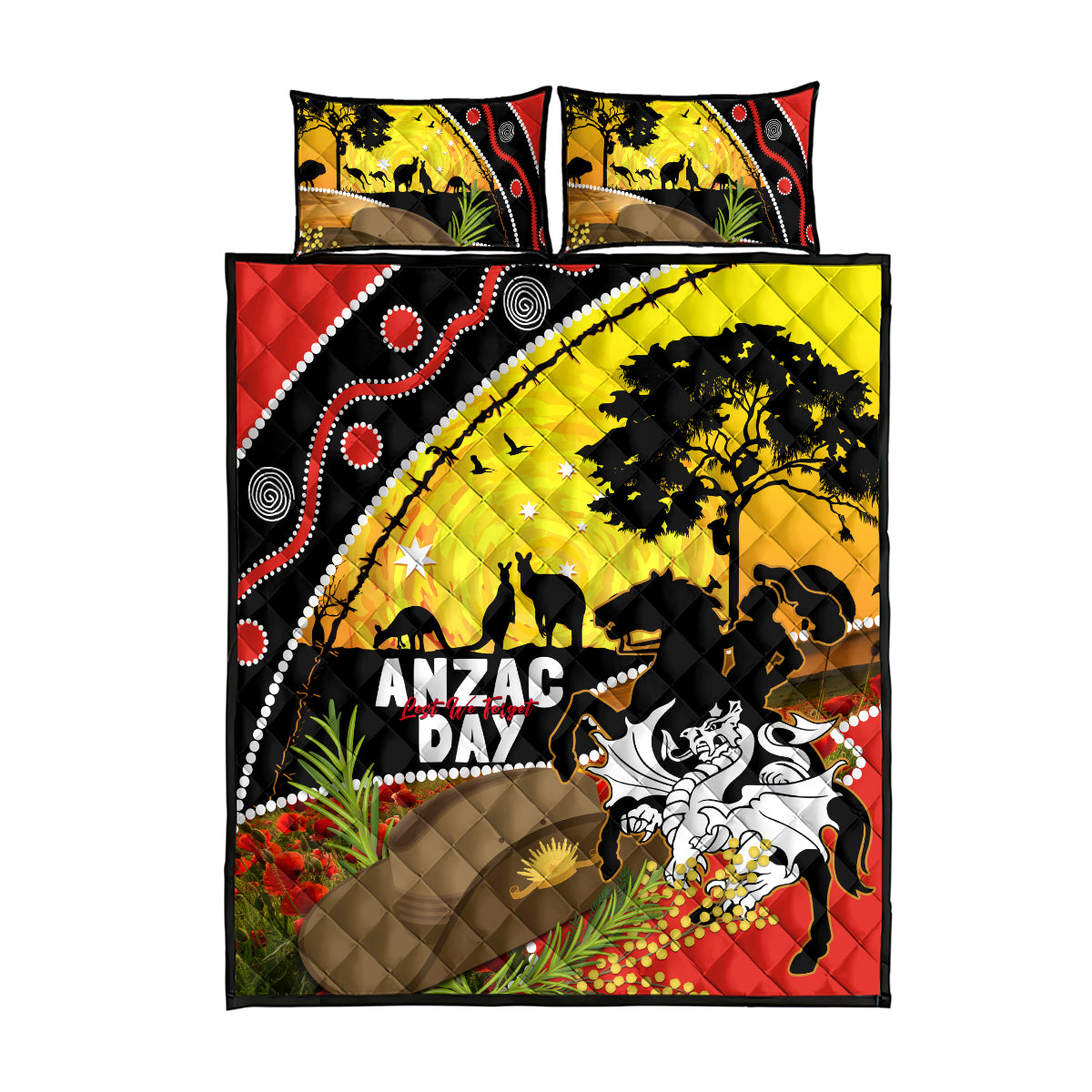 Dragons Rugby ANZAC Day Quilt Bed Set Saints Rosemary Starry Night