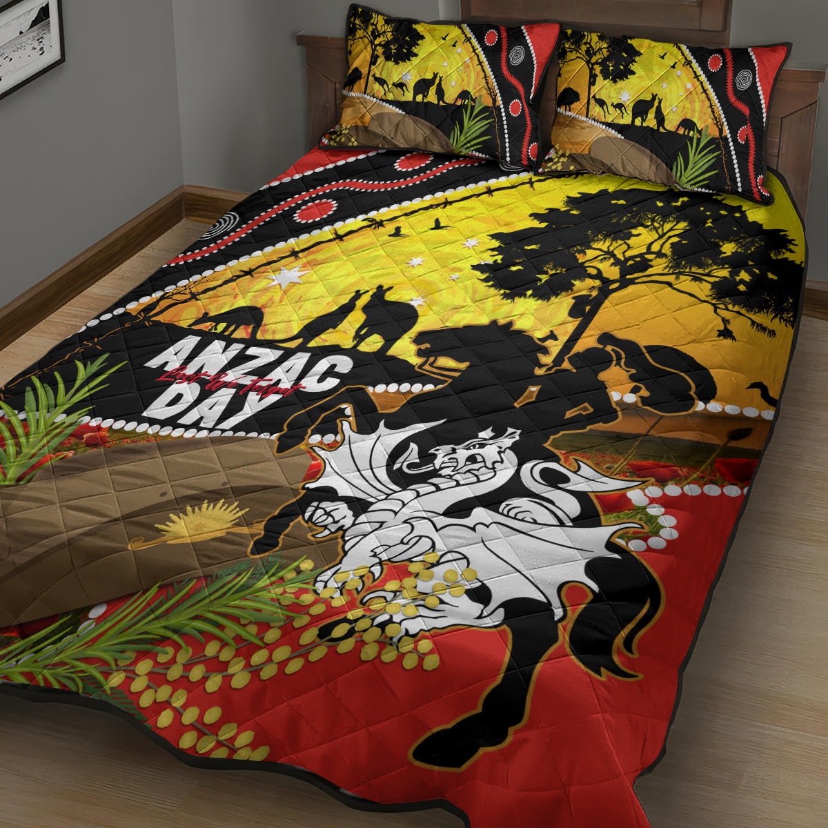 Dragons Rugby ANZAC Day Quilt Bed Set Saints Rosemary Starry Night