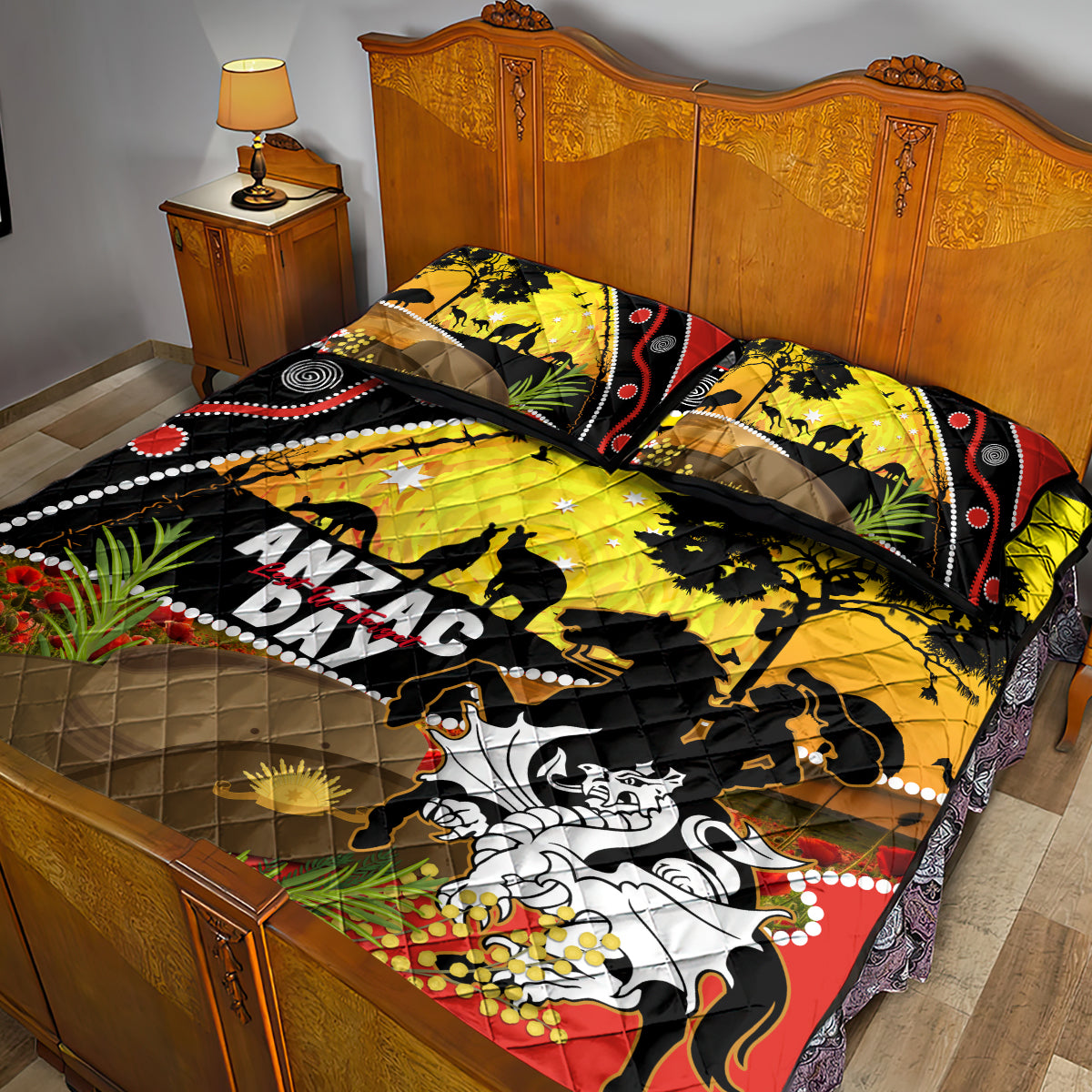 Dragons Rugby ANZAC Day Quilt Bed Set Saints Rosemary Starry Night