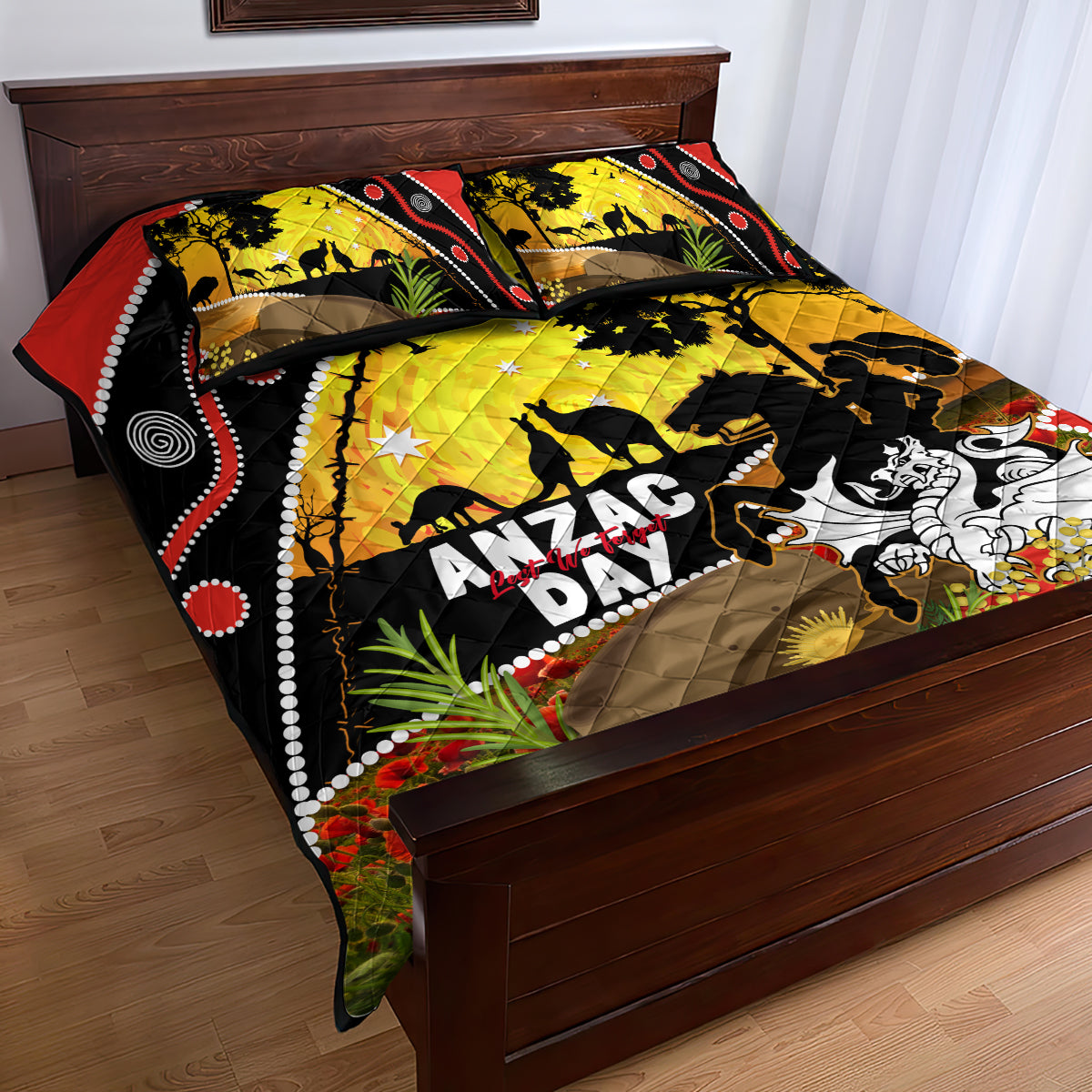 Dragons Rugby ANZAC Day Quilt Bed Set Saints Rosemary Starry Night