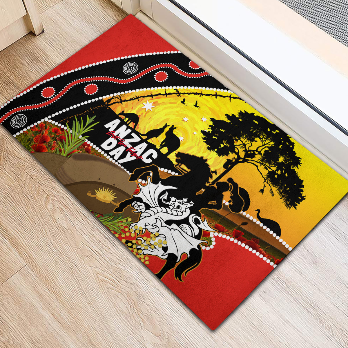 Dragons Rugby ANZAC Day Rubber Doormat Saints Rosemary Starry Night