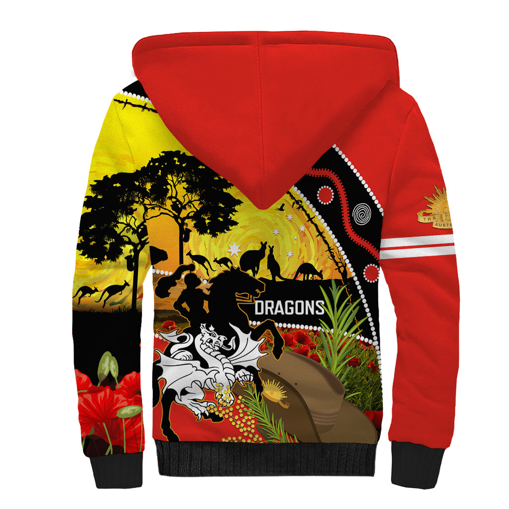Dragons Rugby ANZAC Day Sherpa Hoodie Saints Rosemary Starry Night