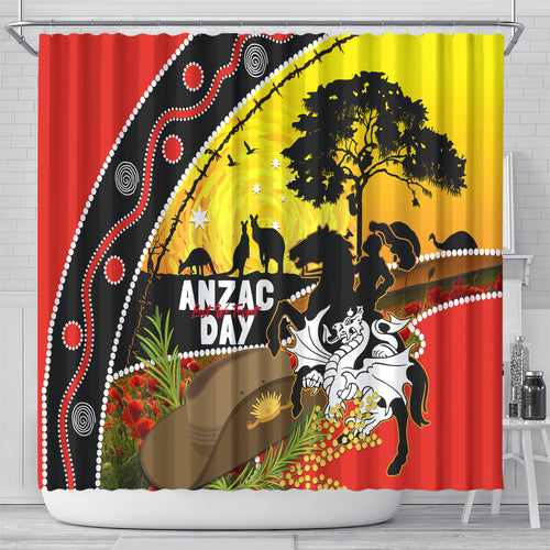 Dragons Rugby ANZAC Day Shower Curtain Saints Rosemary Starry Night