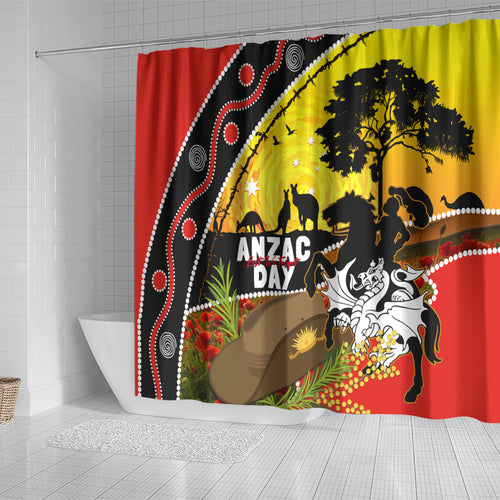 Dragons Rugby ANZAC Day Shower Curtain Saints Rosemary Starry Night