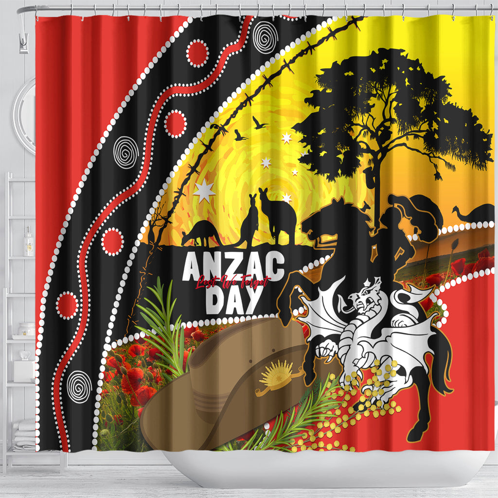 Dragons Rugby ANZAC Day Shower Curtain Saints Rosemary Starry Night
