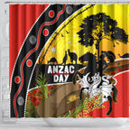 Dragons Rugby ANZAC Day Shower Curtain Saints Rosemary Starry Night