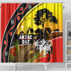 Dragons Rugby ANZAC Day Shower Curtain Saints Rosemary Starry Night