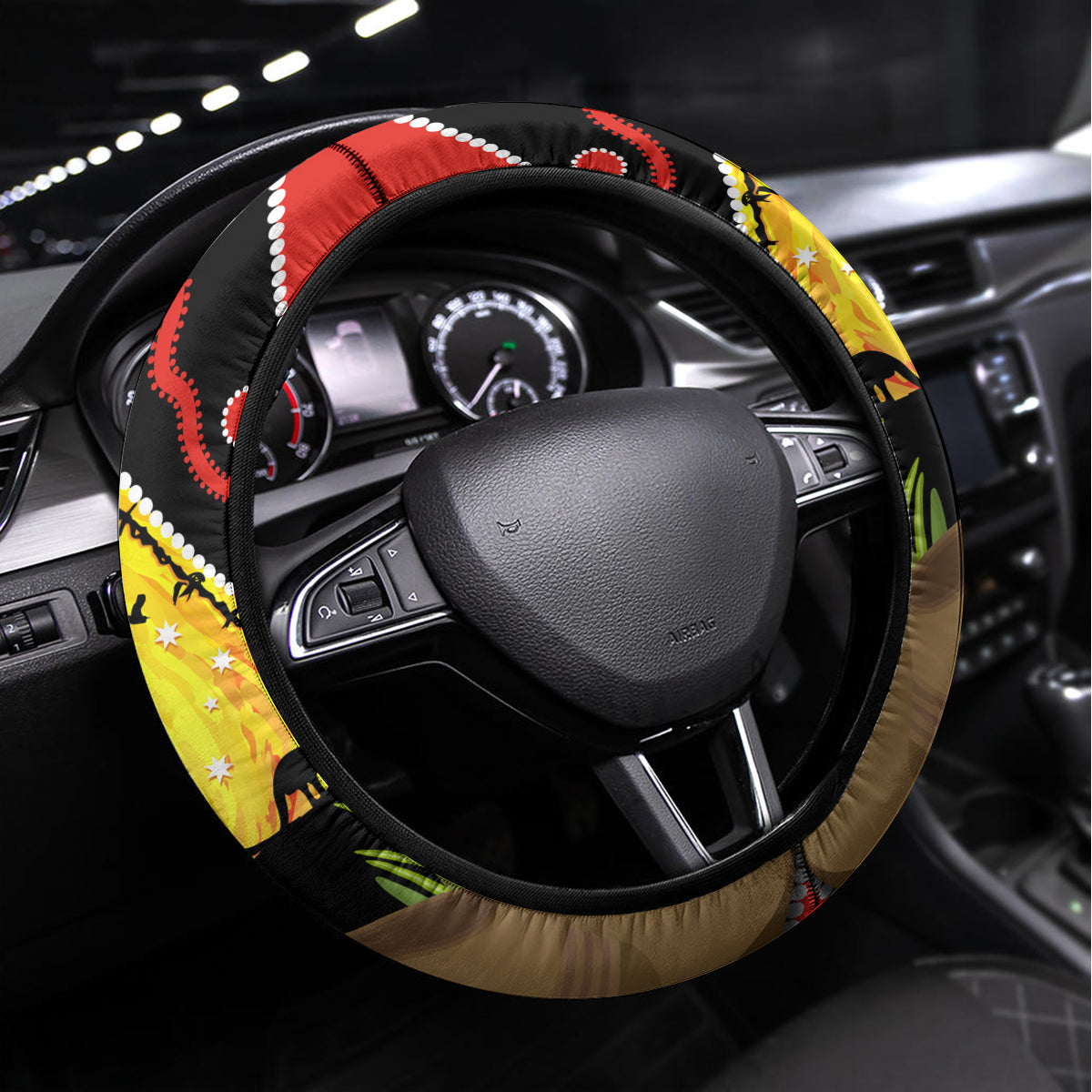 Dragons Rugby ANZAC Day Steering Wheel Cover Saints Rosemary Starry Night