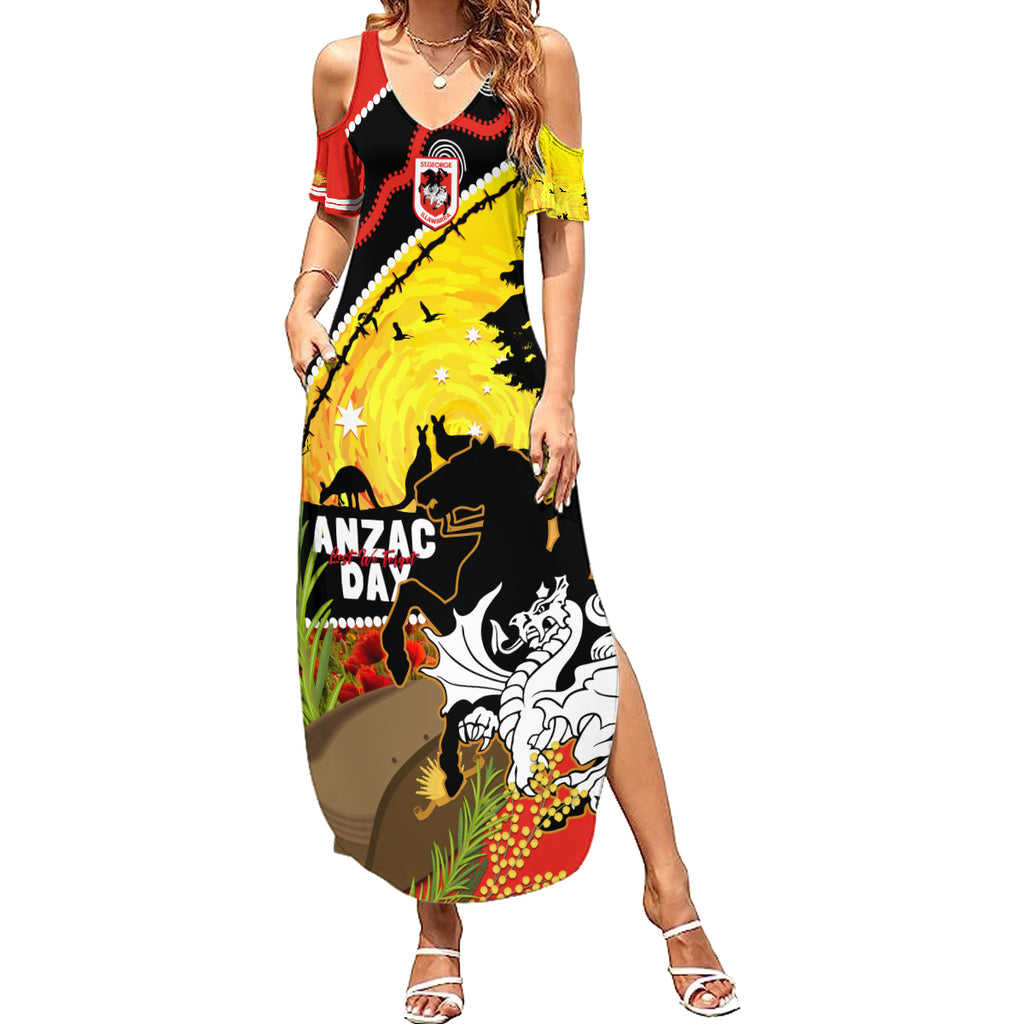 Dragons Rugby ANZAC Day Summer Maxi Dress Saints Rosemary Starry Night