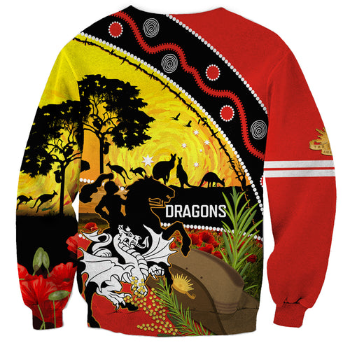 Dragons Rugby ANZAC Day Sweatshirt Saints Rosemary Starry Night