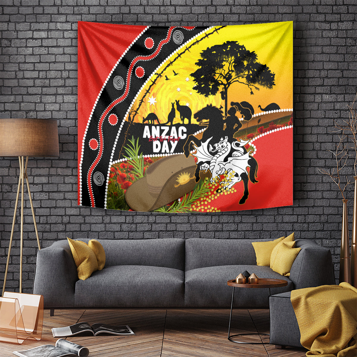 Dragons Rugby ANZAC Day Tapestry Saints Rosemary Starry Night