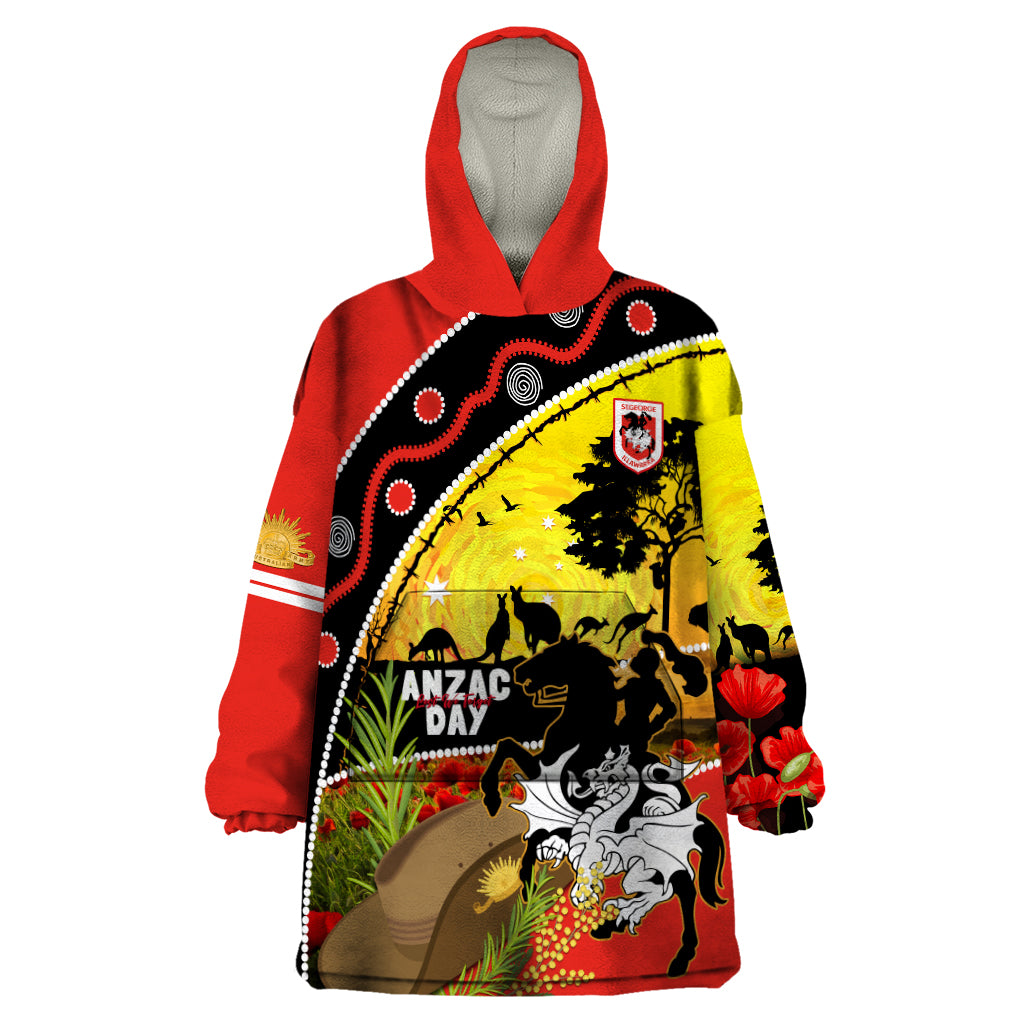 Dragons Rugby ANZAC Day Wearable Blanket Hoodie Saints Rosemary Starry Night