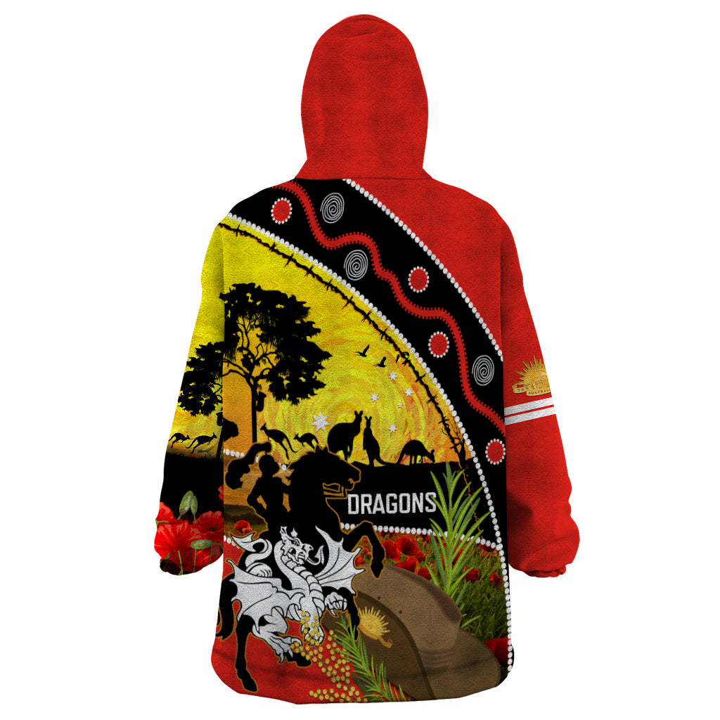 Dragons Rugby ANZAC Day Wearable Blanket Hoodie Saints Rosemary Starry Night