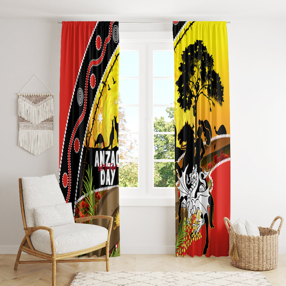Dragons Rugby ANZAC Day Window Curtain Saints Rosemary Starry Night
