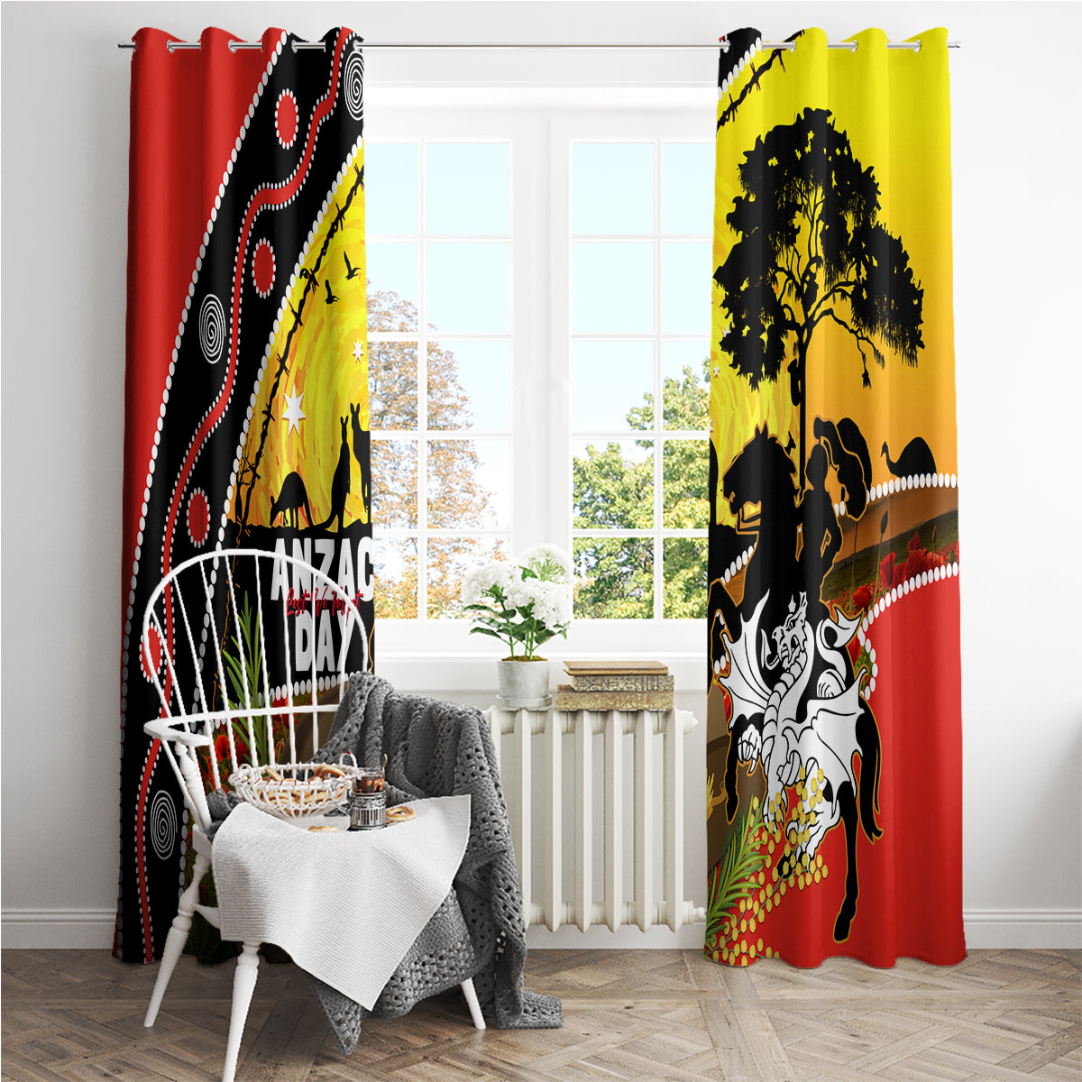 Dragons Rugby ANZAC Day Window Curtain Saints Rosemary Starry Night