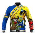 Eels Rugby ANZAC Day Baseball Jacket Parra Mascot Rosemary Starry Night