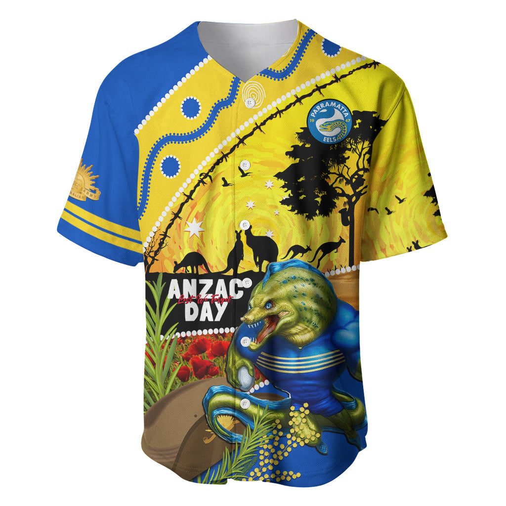 Eels Rugby ANZAC Day Baseball Jersey Parra Mascot Rosemary Starry Night