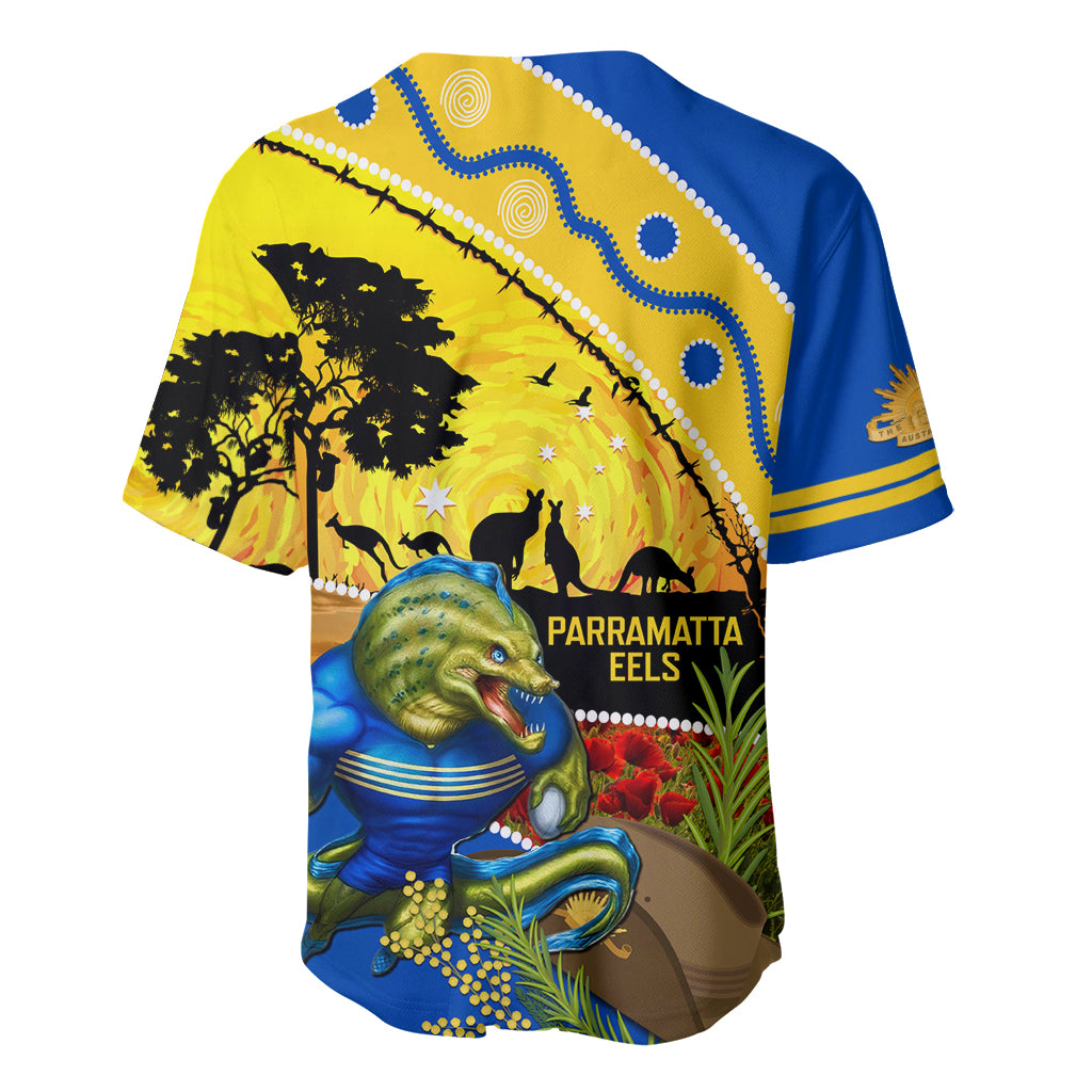Eels Rugby ANZAC Day Baseball Jersey Parra Mascot Rosemary Starry Night