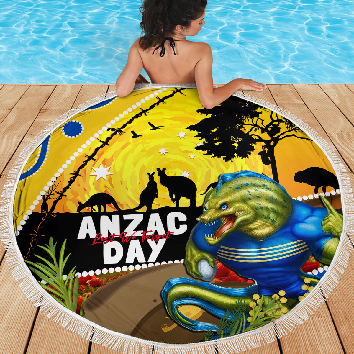 Eels Rugby ANZAC Day Beach Blanket Parra Mascot Rosemary Starry Night