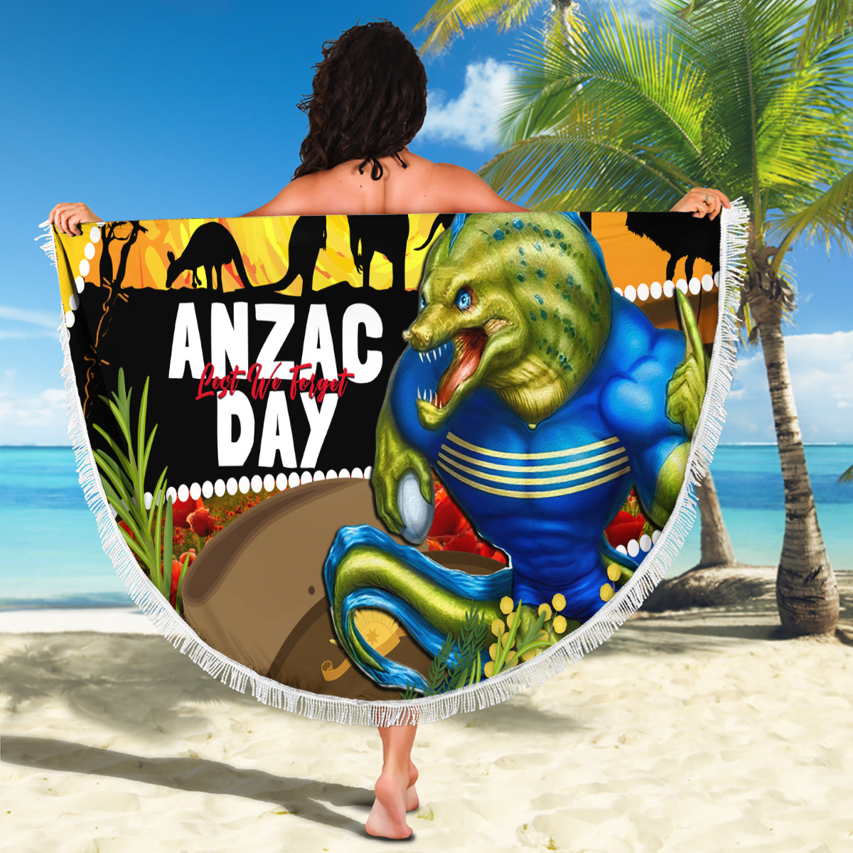 Eels Rugby ANZAC Day Beach Blanket Parra Mascot Rosemary Starry Night