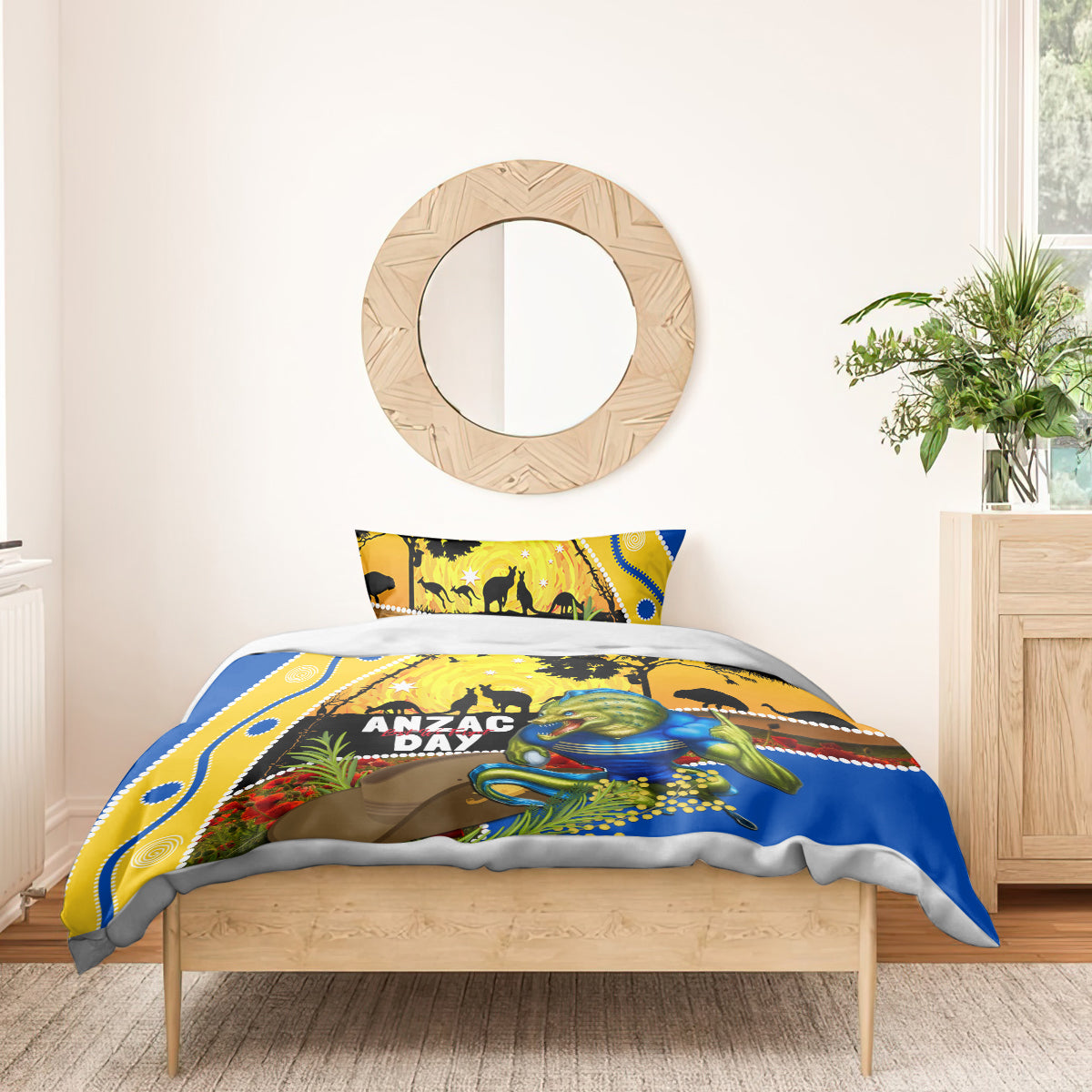 Eels Rugby ANZAC Day Bedding Set Parra Mascot Rosemary Starry Night