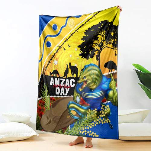 Eels Rugby ANZAC Day Blanket Parra Mascot Rosemary Starry Night
