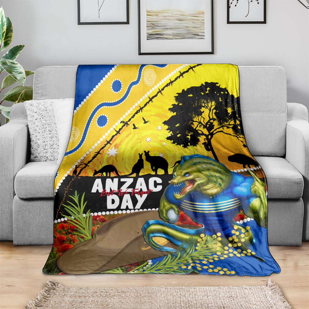 Eels Rugby ANZAC Day Blanket Parra Mascot Rosemary Starry Night