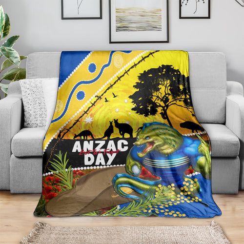 Eels Rugby ANZAC Day Blanket Parra Mascot Rosemary Starry Night