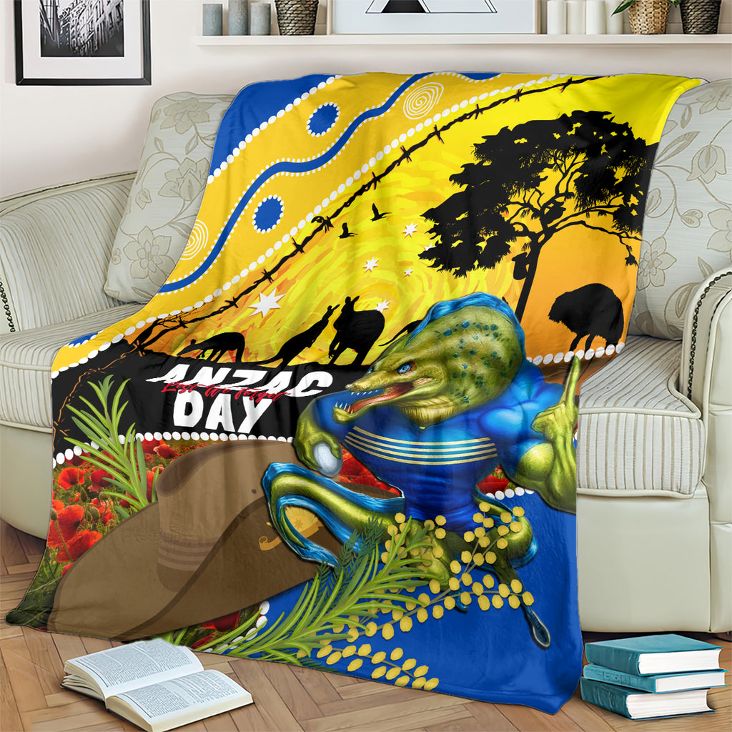 Eels Rugby ANZAC Day Blanket Parra Mascot Rosemary Starry Night