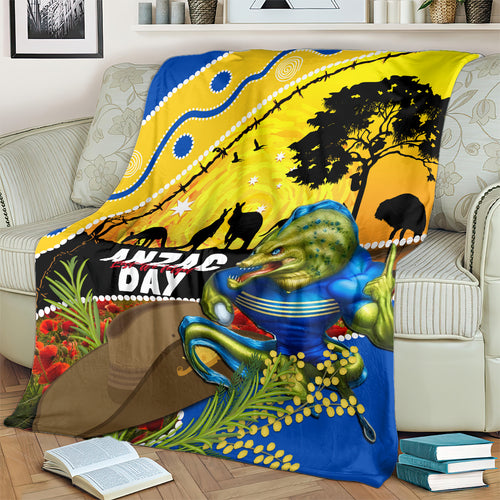 Eels Rugby ANZAC Day Blanket Parra Mascot Rosemary Starry Night