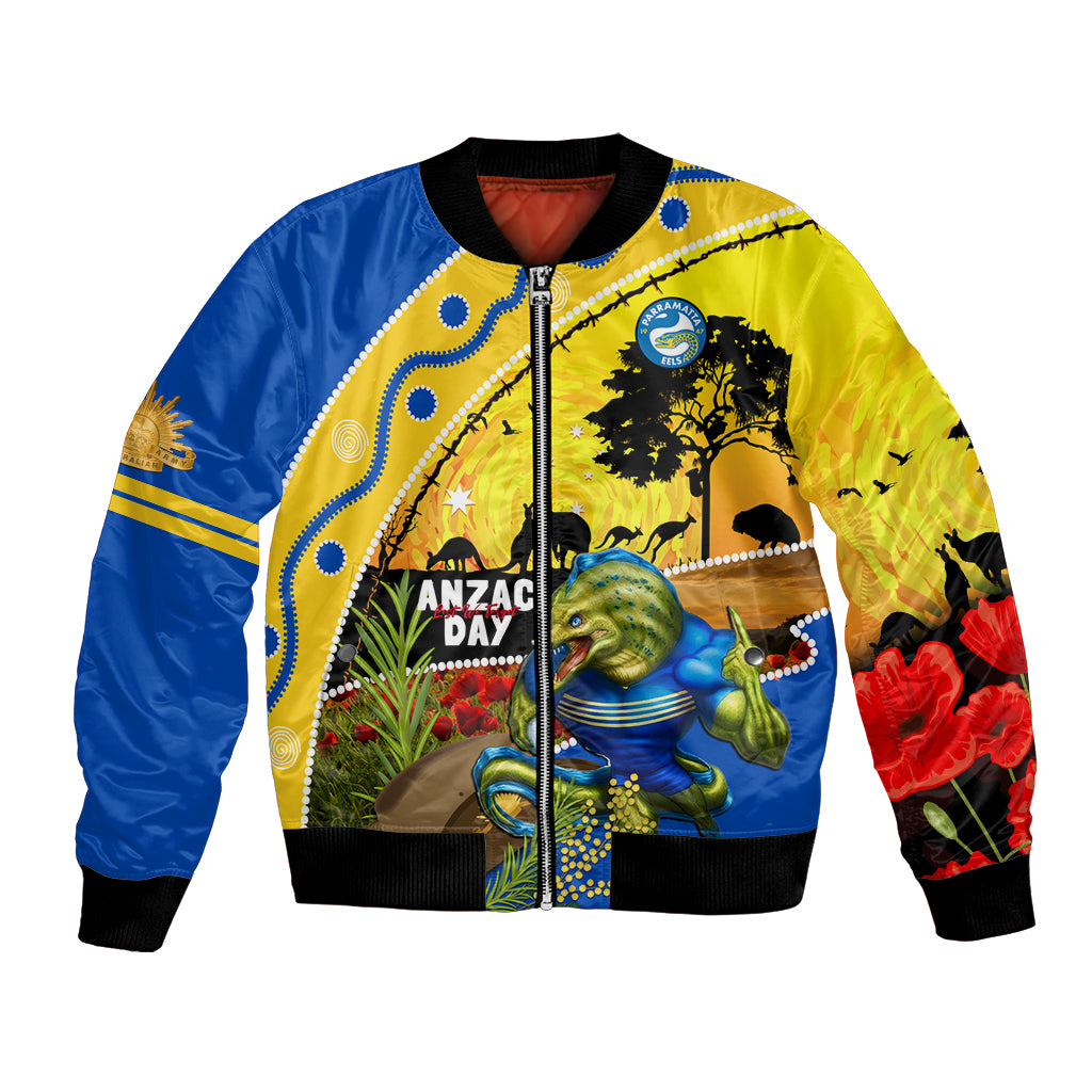 Eels Rugby ANZAC Day Bomber Jacket Parra Mascot Rosemary Starry Night