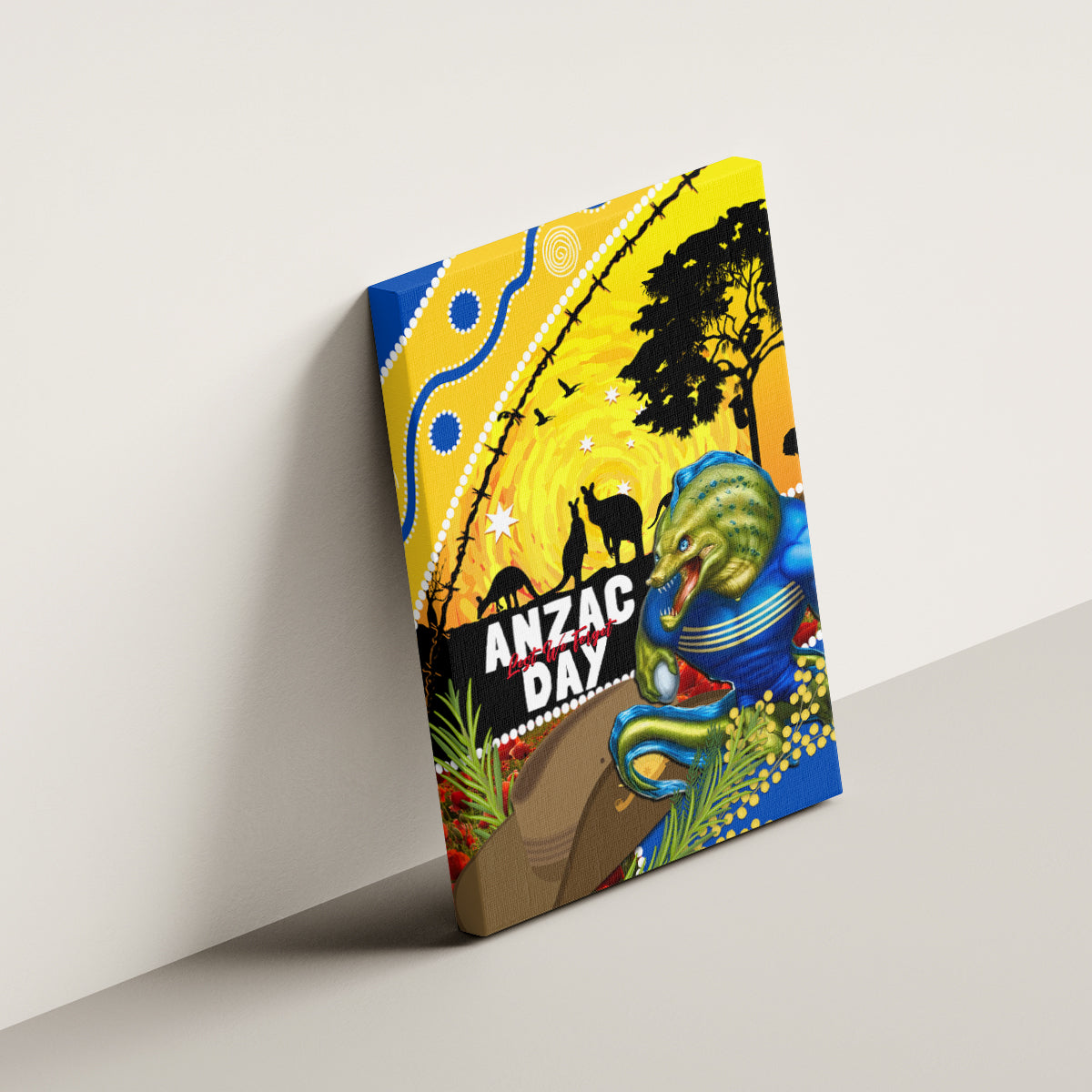 Eels Rugby ANZAC Day Canvas Wall Art Parra Mascot Rosemary Starry Night