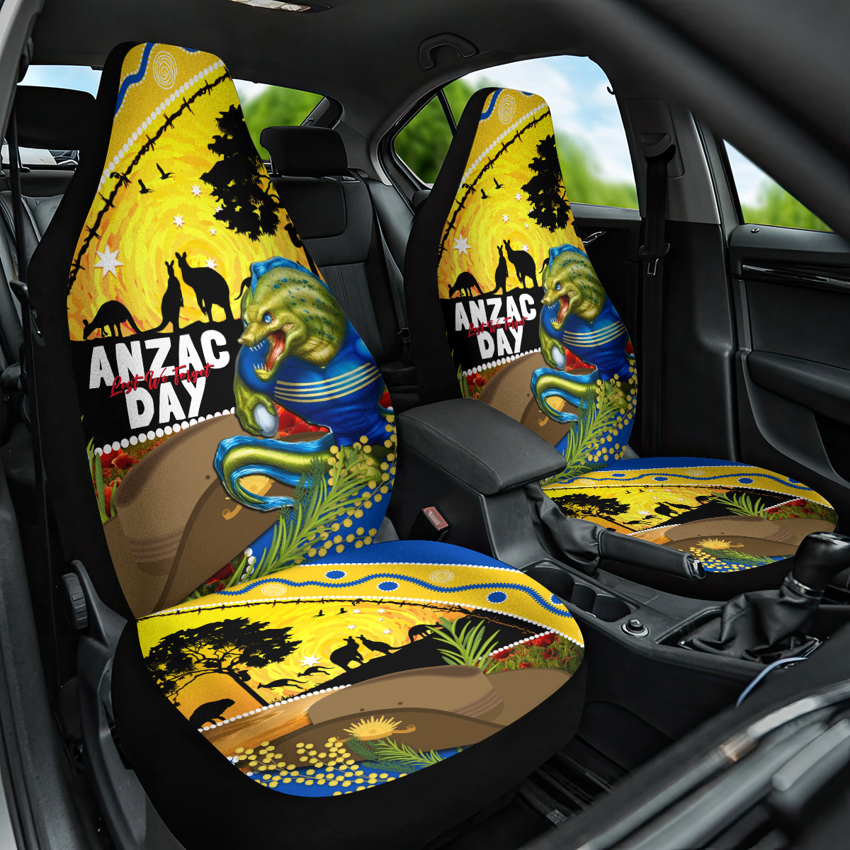 Eels Rugby ANZAC Day Car Seat Cover Parra Mascot Rosemary Starry Night