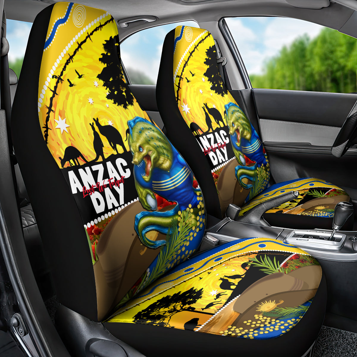 Eels Rugby ANZAC Day Car Seat Cover Parra Mascot Rosemary Starry Night