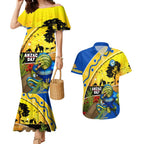 Eels Rugby ANZAC Day Couples Matching Mermaid Dress and Hawaiian Shirt Parra Mascot Rosemary Starry Night