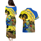 Eels Rugby ANZAC Day Couples Matching Puletasi and Hawaiian Shirt Parra Mascot Rosemary Starry Night