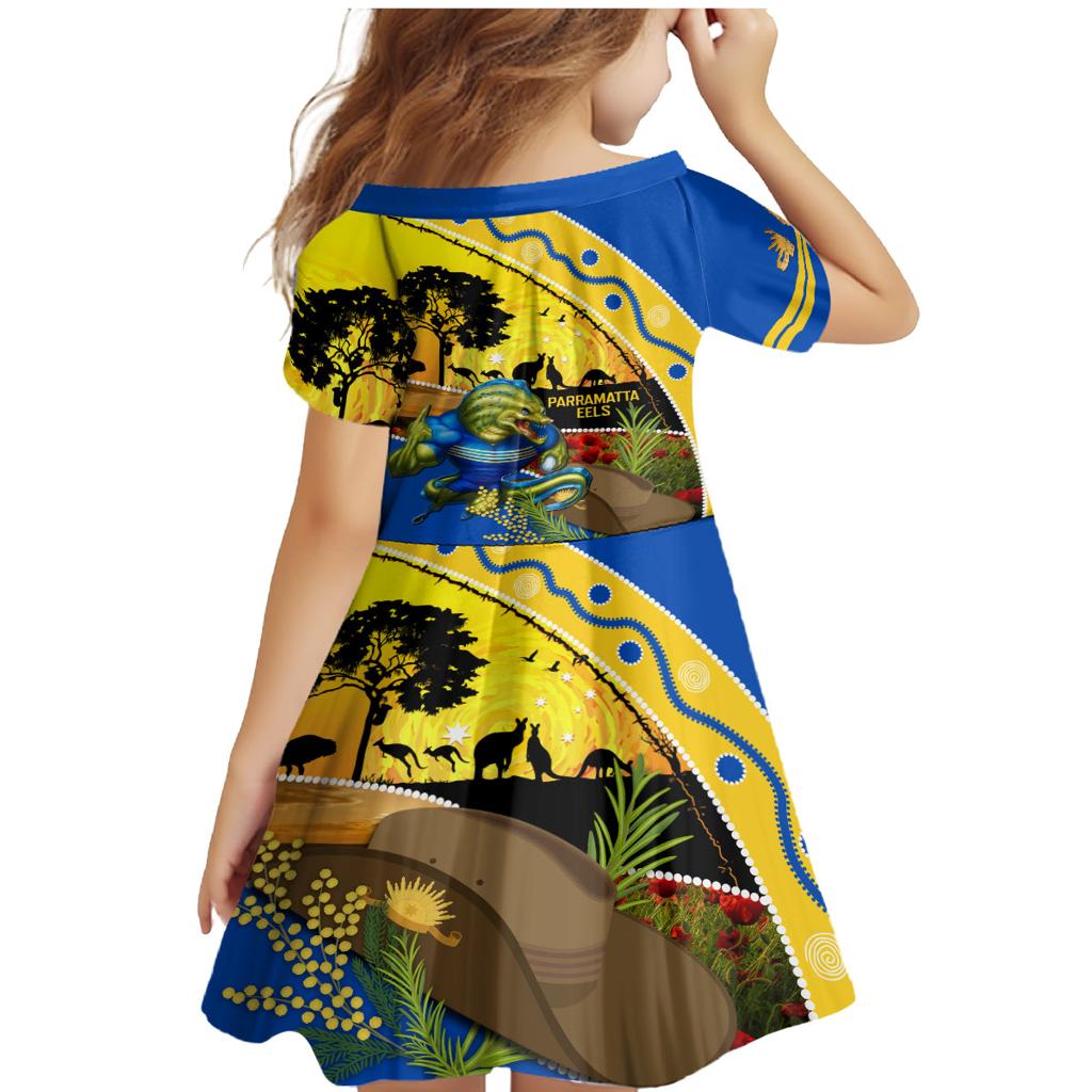 Eels Rugby ANZAC Day Family Matching Mermaid Dress and Hawaiian Shirt Parra Mascot Rosemary Starry Night