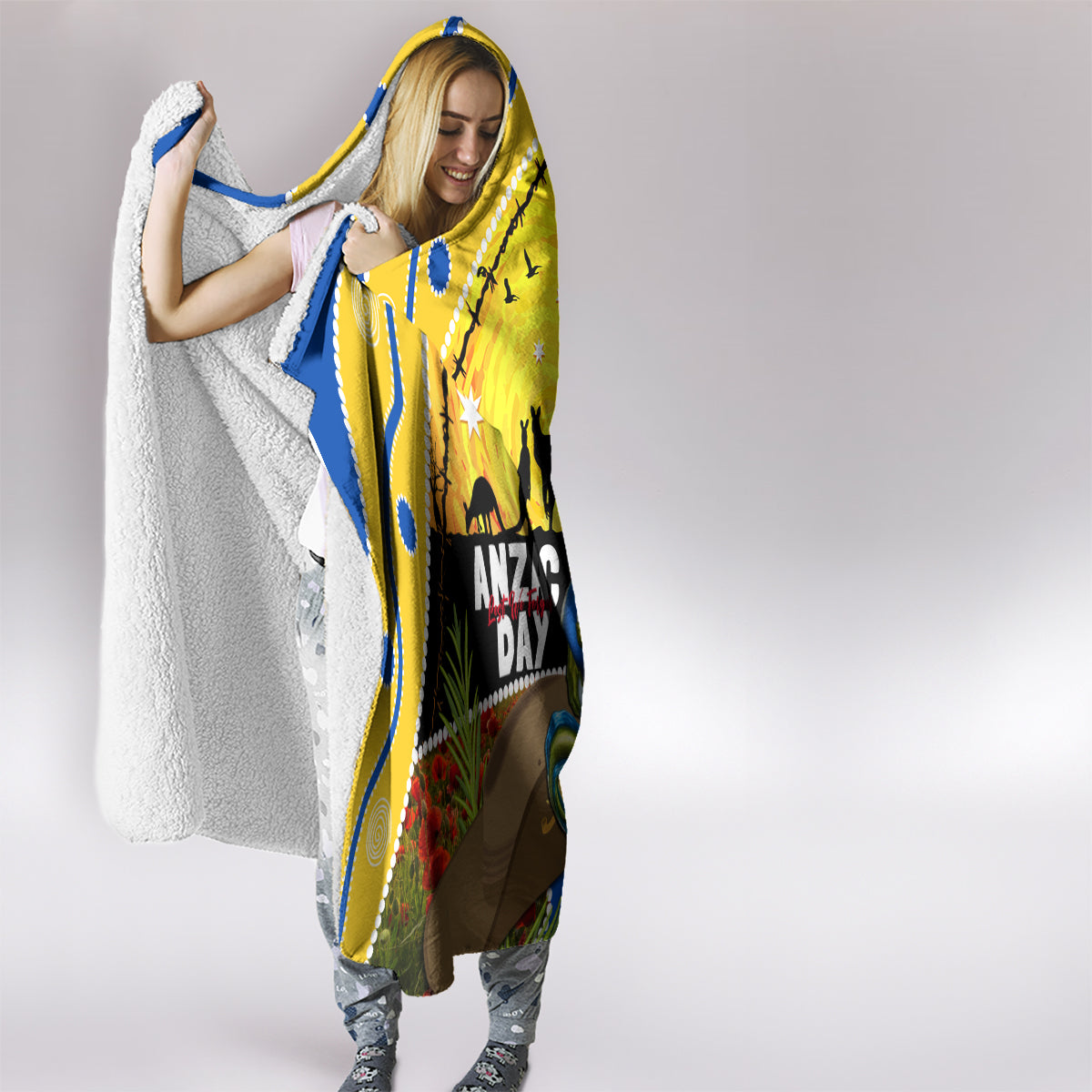 Eels Rugby ANZAC Day Hooded Blanket Parra Mascot Rosemary Starry Night