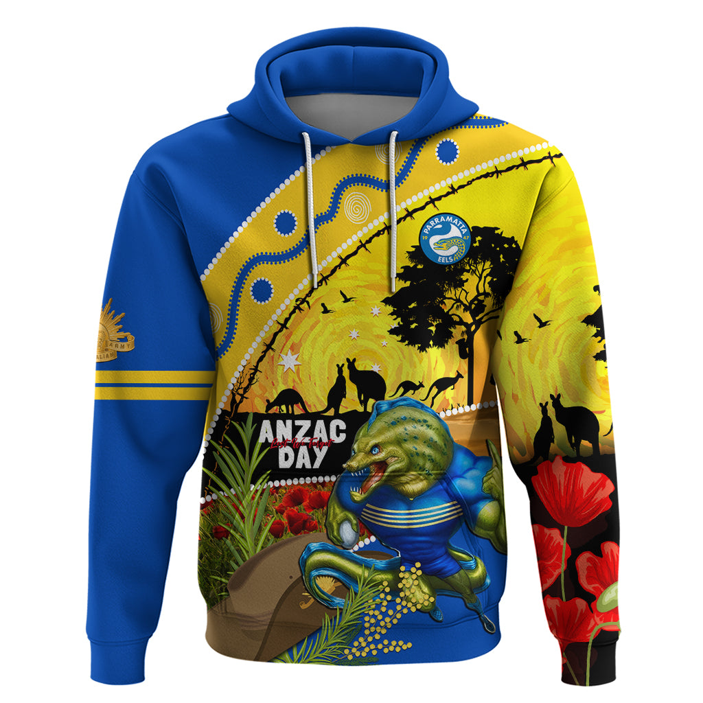 Eels Rugby ANZAC Day Hoodie Parra Mascot Rosemary Starry Night