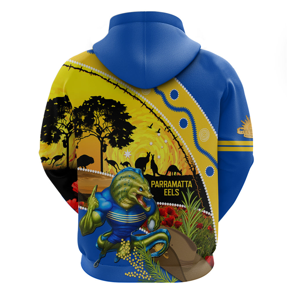Eels Rugby ANZAC Day Hoodie Parra Mascot Rosemary Starry Night
