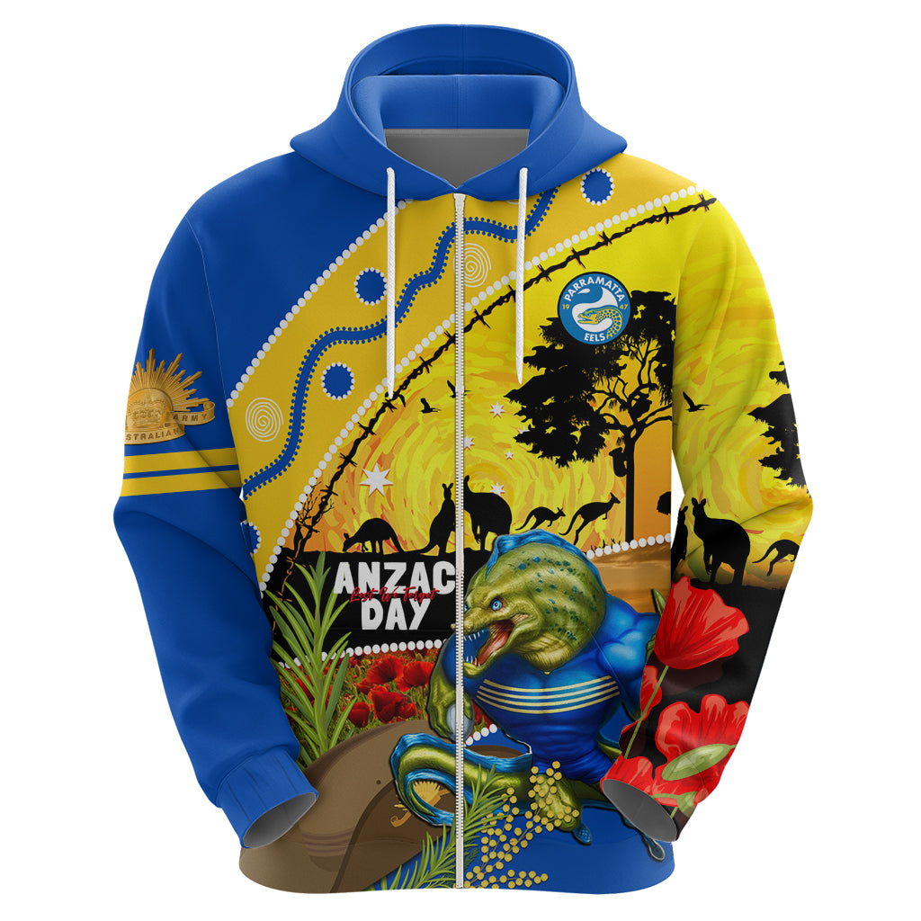 Eels Rugby ANZAC Day Hoodie Parra Mascot Rosemary Starry Night