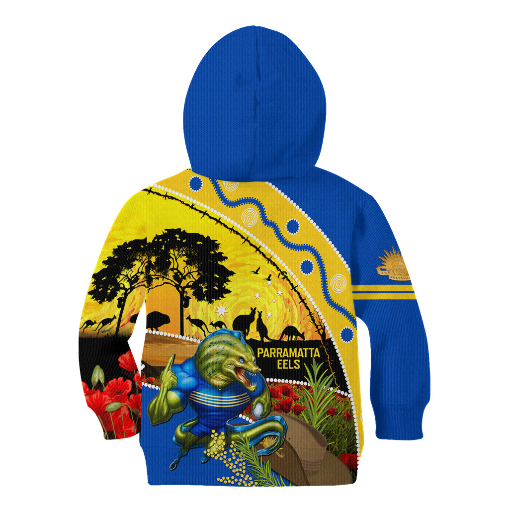 Eels Rugby ANZAC Day Kid Hoodie Parra Mascot Rosemary Starry Night