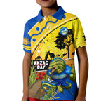 Eels Rugby ANZAC Day Kid Polo Shirt Parra Mascot Rosemary Starry Night