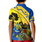 Eels Rugby ANZAC Day Kid Polo Shirt Parra Mascot Rosemary Starry Night
