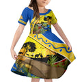 Eels Rugby ANZAC Day Kid Short Sleeve Dress Parra Mascot Rosemary Starry Night