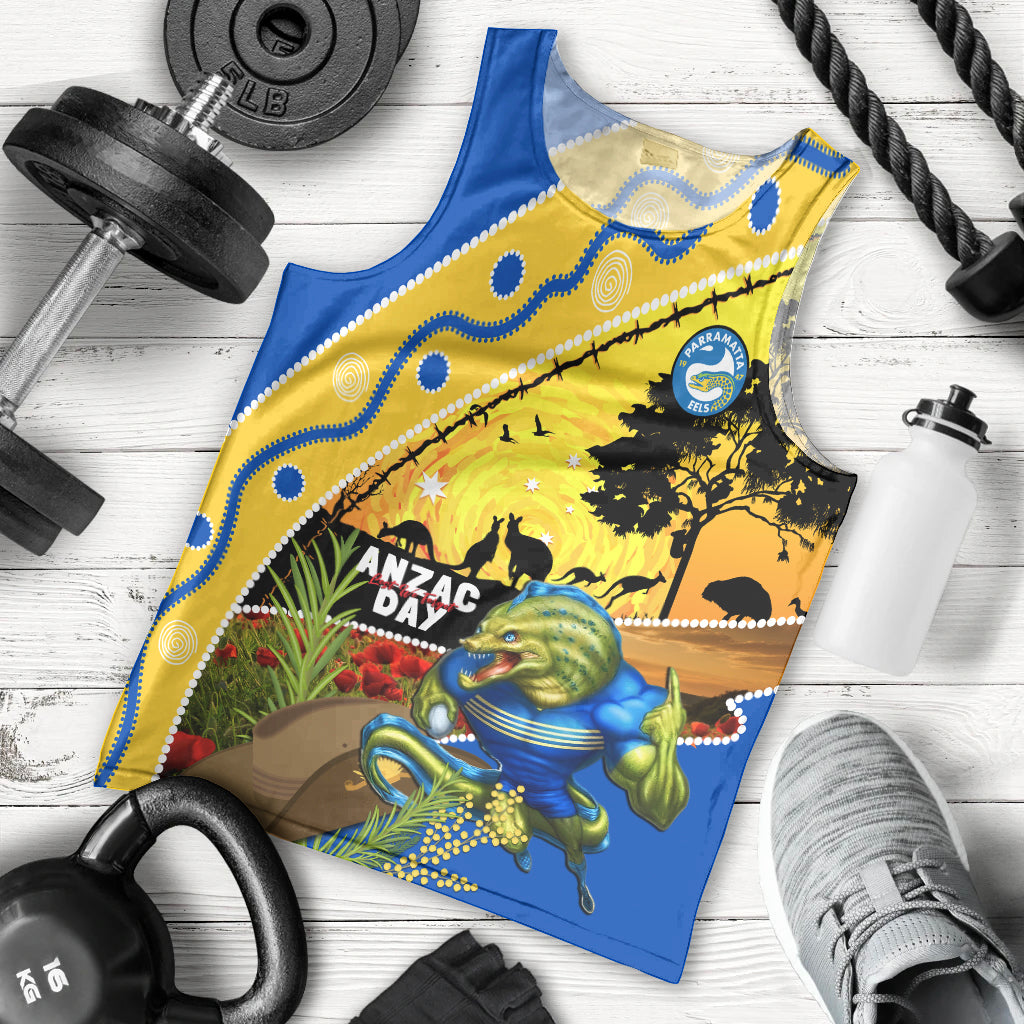 Eels Rugby ANZAC Day Men Tank Top Parra Mascot Rosemary Starry Night